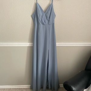 Azazie Dusty Blue Bridesmaid Dress - SIZE A2 (size 4) - PADS REMOVED!